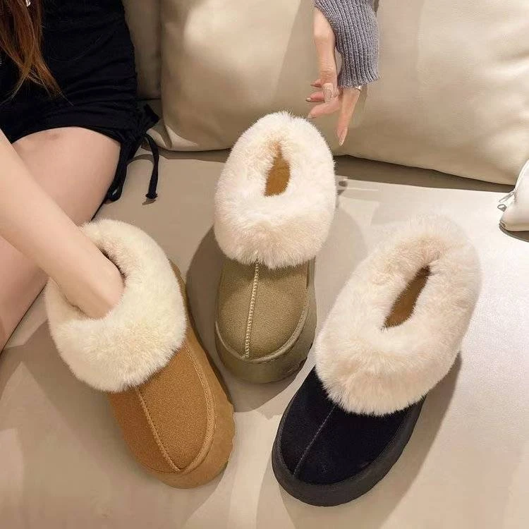 2025新款雪地靴秋冬女款时尚百搭厚底加绒加厚保暖网红外穿毛毛鞋