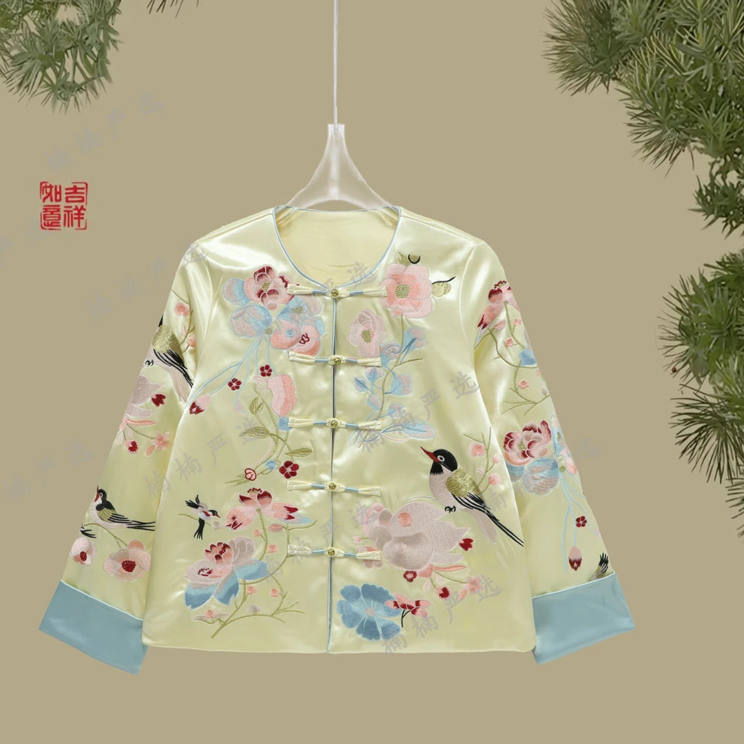 刺绣上衣常规常规款圆领长袖新中式时尚厚款复古外套----28593