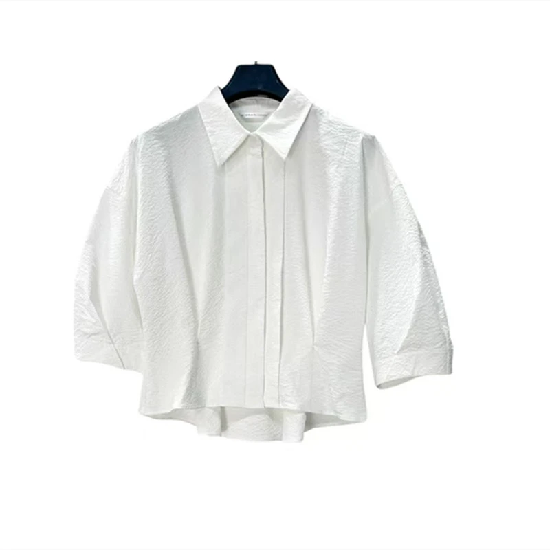 2025夏季新款女装高端气质休闲时尚洋气小众上衣设计感黑白色衬衫