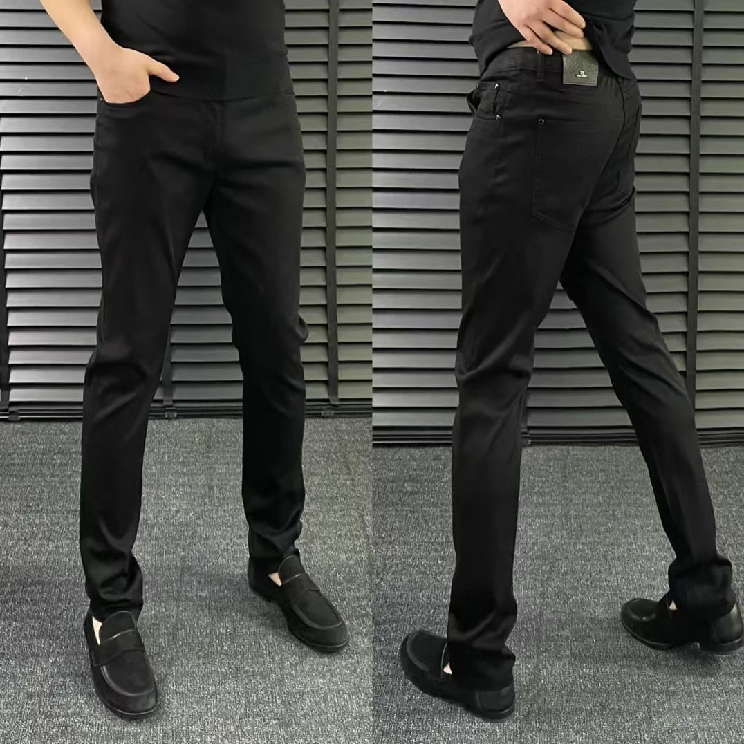 牛仔裤深黑色弹力牛仔裤