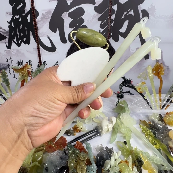 蛇纹石玉未镶嵌发饰