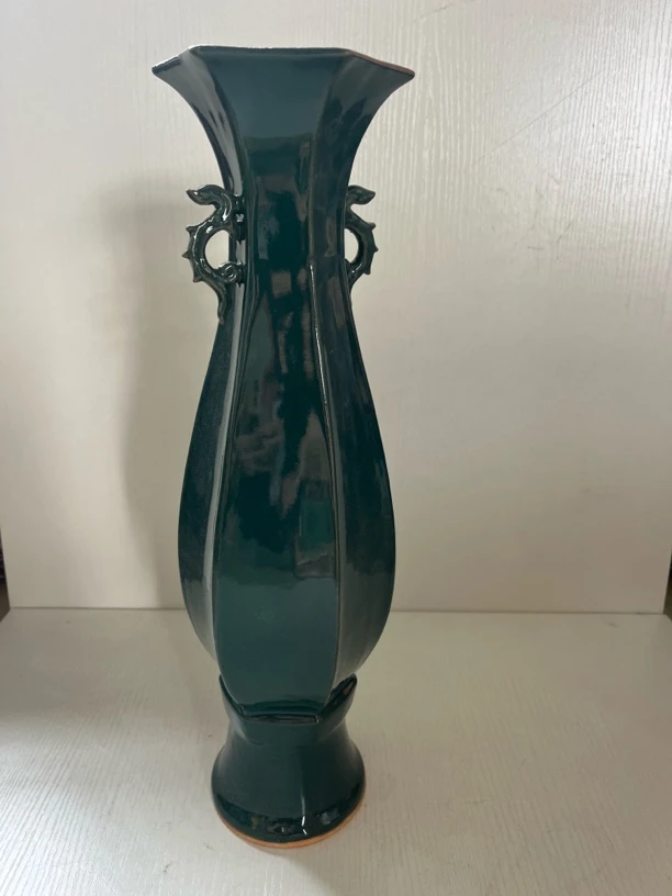 柴窑孔兰色双耳摆件