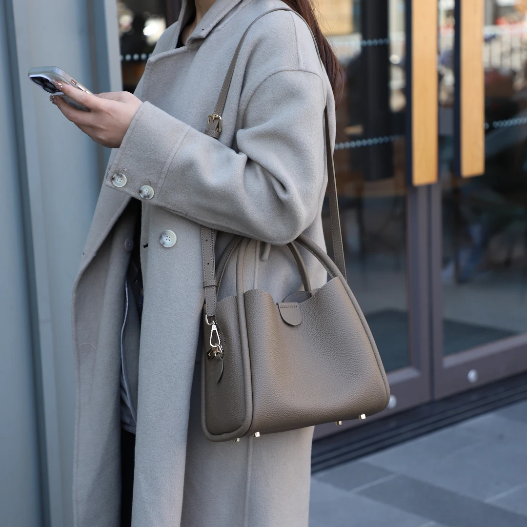 Gefanxi/歌梵希2025新款高级感百搭牛皮单肩包简约女士手提斜挎包