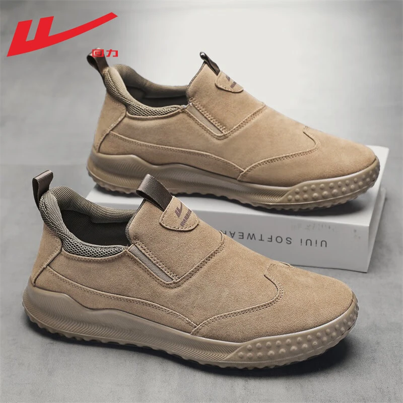 回力男鞋秋冬季一脚蹬男士软底舒适运动休闲百搭健步鞋老人鞋子男