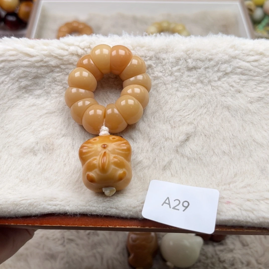白玉菩提吊坠瑕a29蒜瓣手捻随机一串13-14m