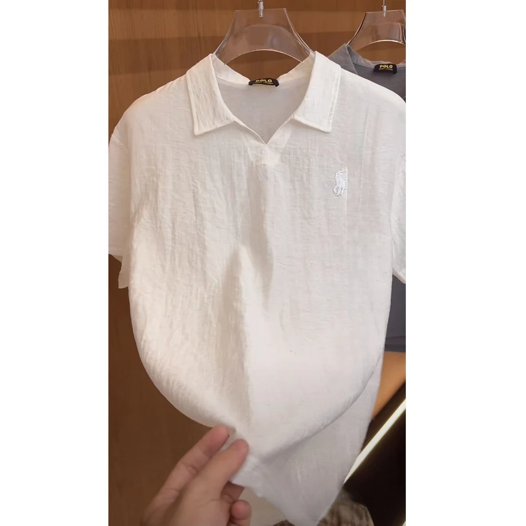 欧美简约免烫短袖常规纯色Polo衫夏季小众运动半袖9822