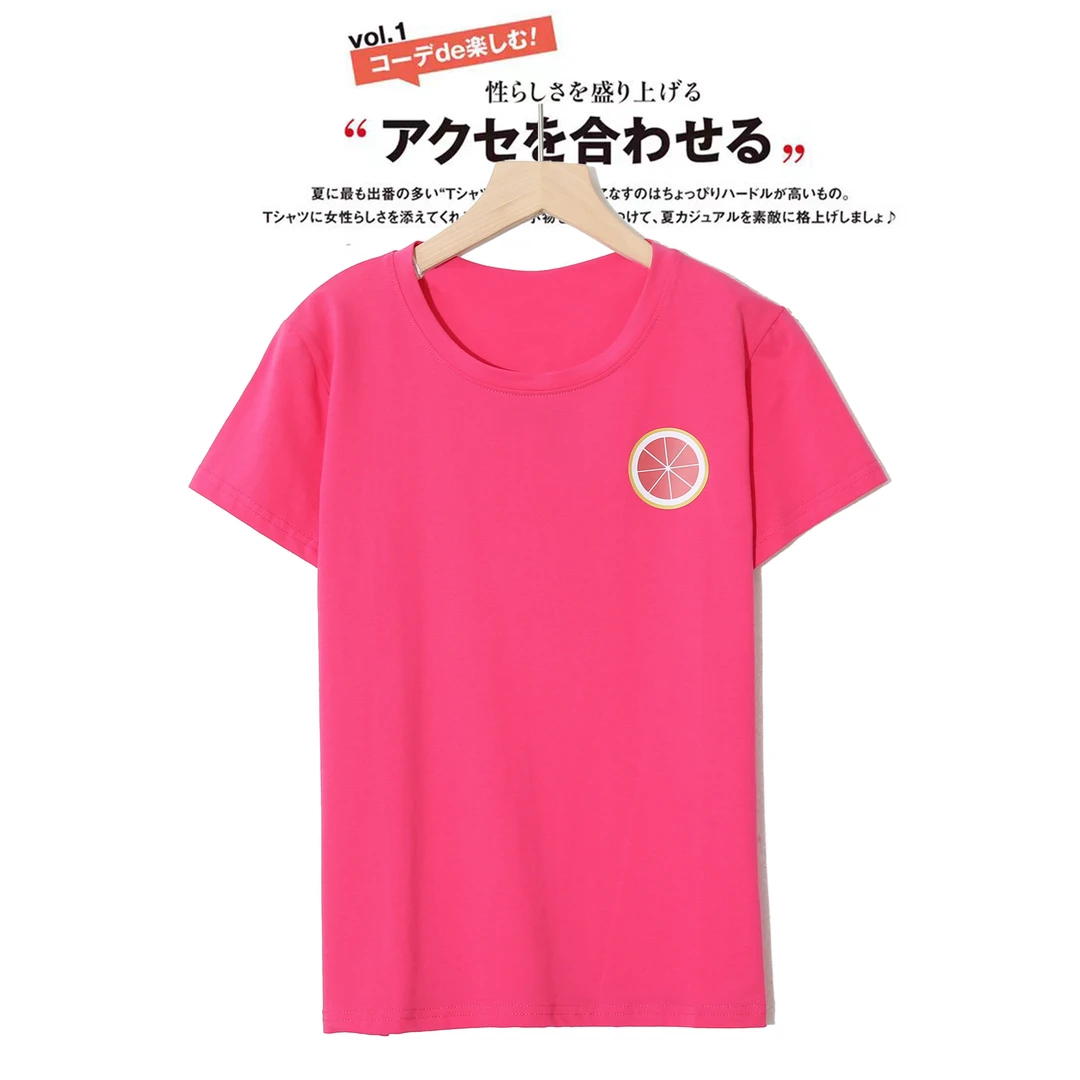 女款休闲夏季短袖圆领潮流时尚T恤百搭通勤风纯色上衣薄款P-2A482