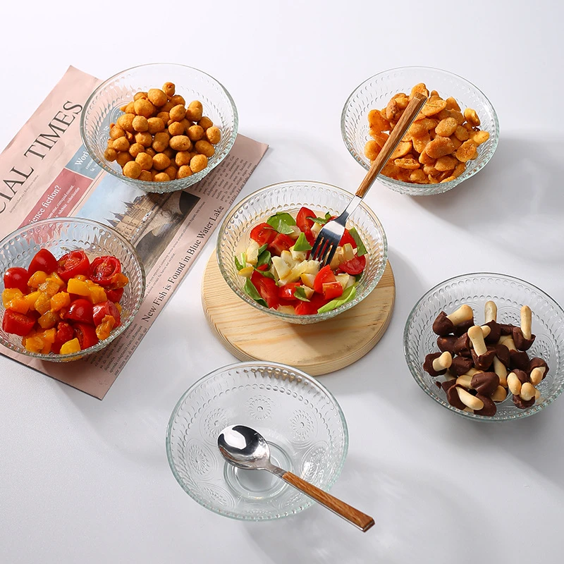 新疆包邮】六件套太阳花碗ins高颜值碗杯家用碗沙拉碗玻璃碗