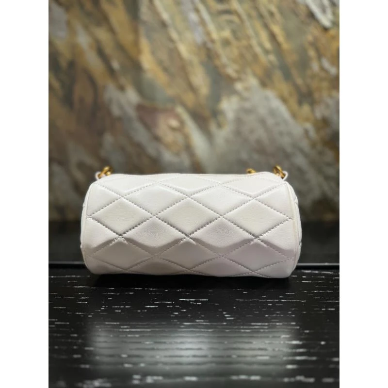 HIRMRIS手工真皮包550797-白 圆筒阳白色