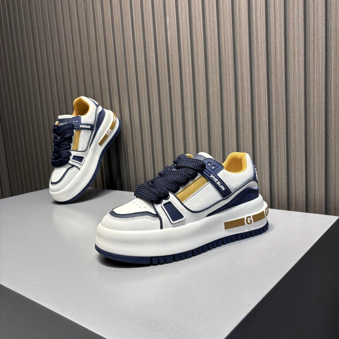 高档轻奢潮牌板鞋男款秋季新款爆款时尚百搭厚底增高运动休闲鞋男