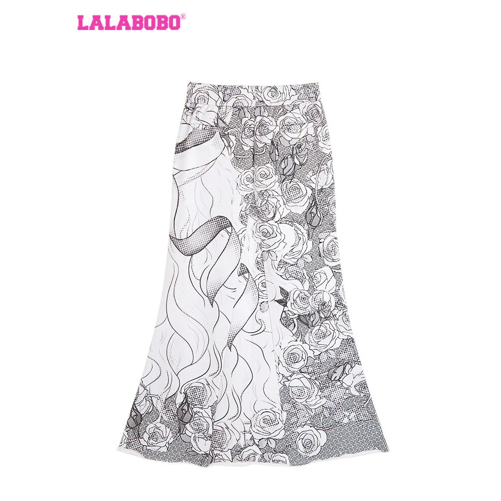 【芋总】LALABOBO纯棉半身裙女20新款高腰显瘦气质中长裙