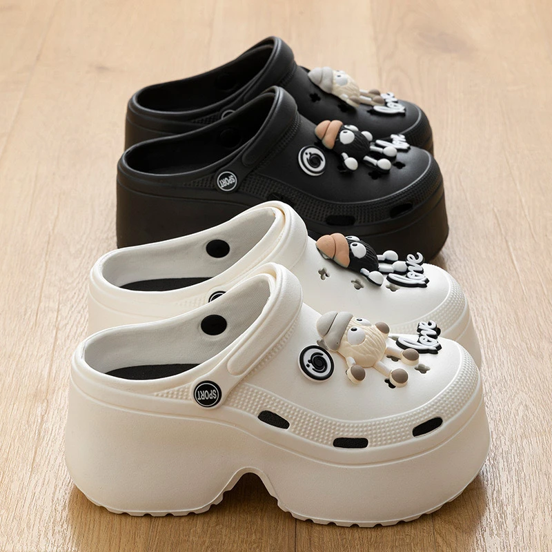 厚底洞洞鞋女士外穿拖鞋女夏天家居鞋女夏季女女士EVA厚底外穿