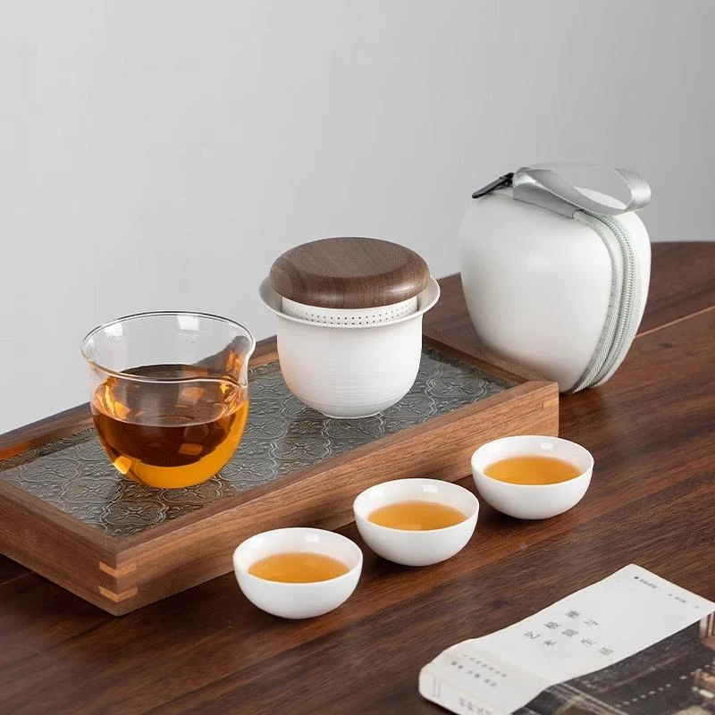 序安堂旅行茶具新款一壶一杯便携式快客杯户外随身露营泡茶壶茶杯