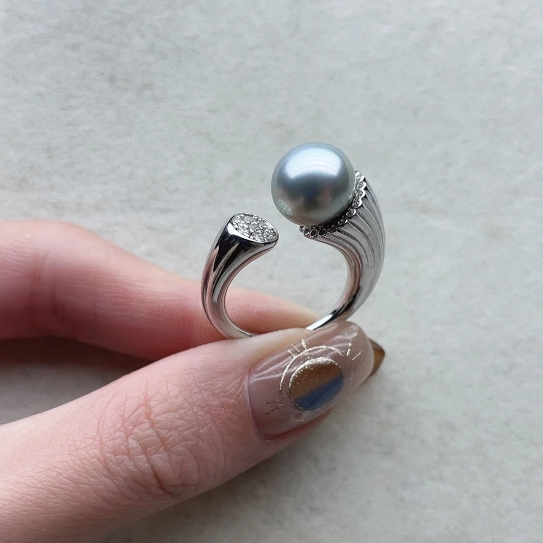 银S925镶嵌海水珍珠戒指149