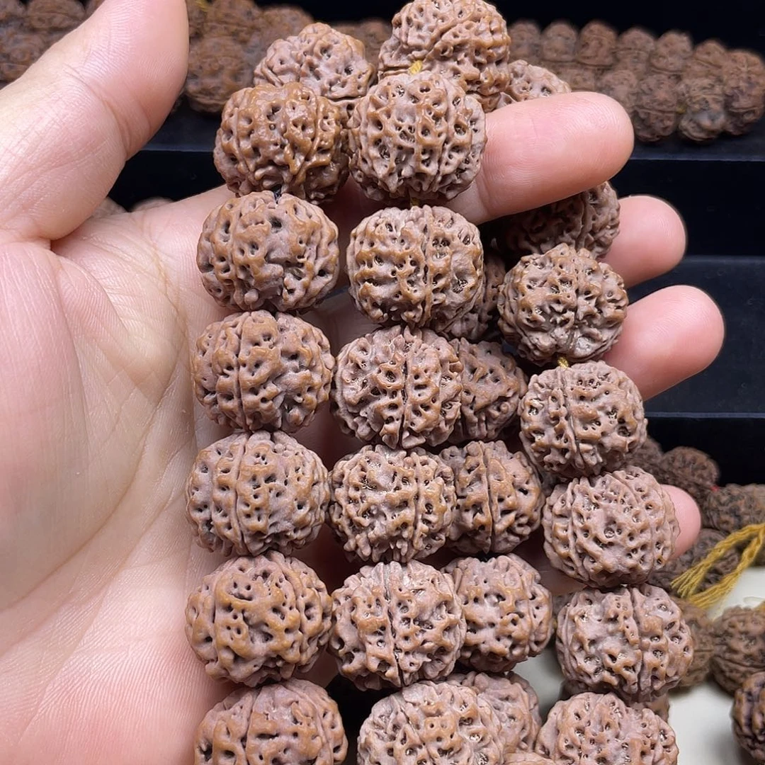 2***K金刚菩提手串23.5mm安娜大镂空+24mm古龙矮桩梅花