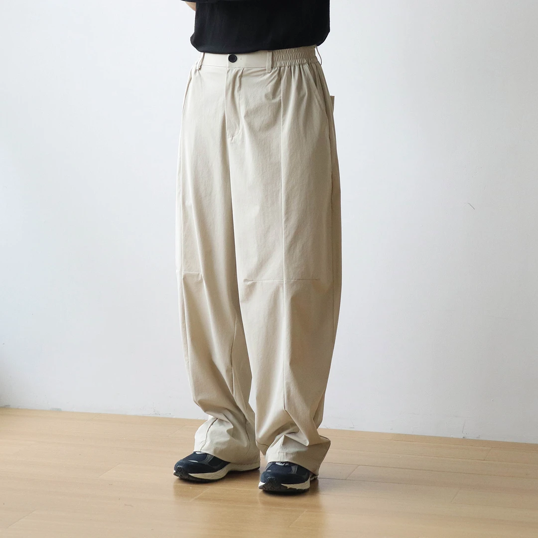 夏季日系廓形复古防泼水速干凉感宽松直筒薄款百搭休闲裤长裤男女