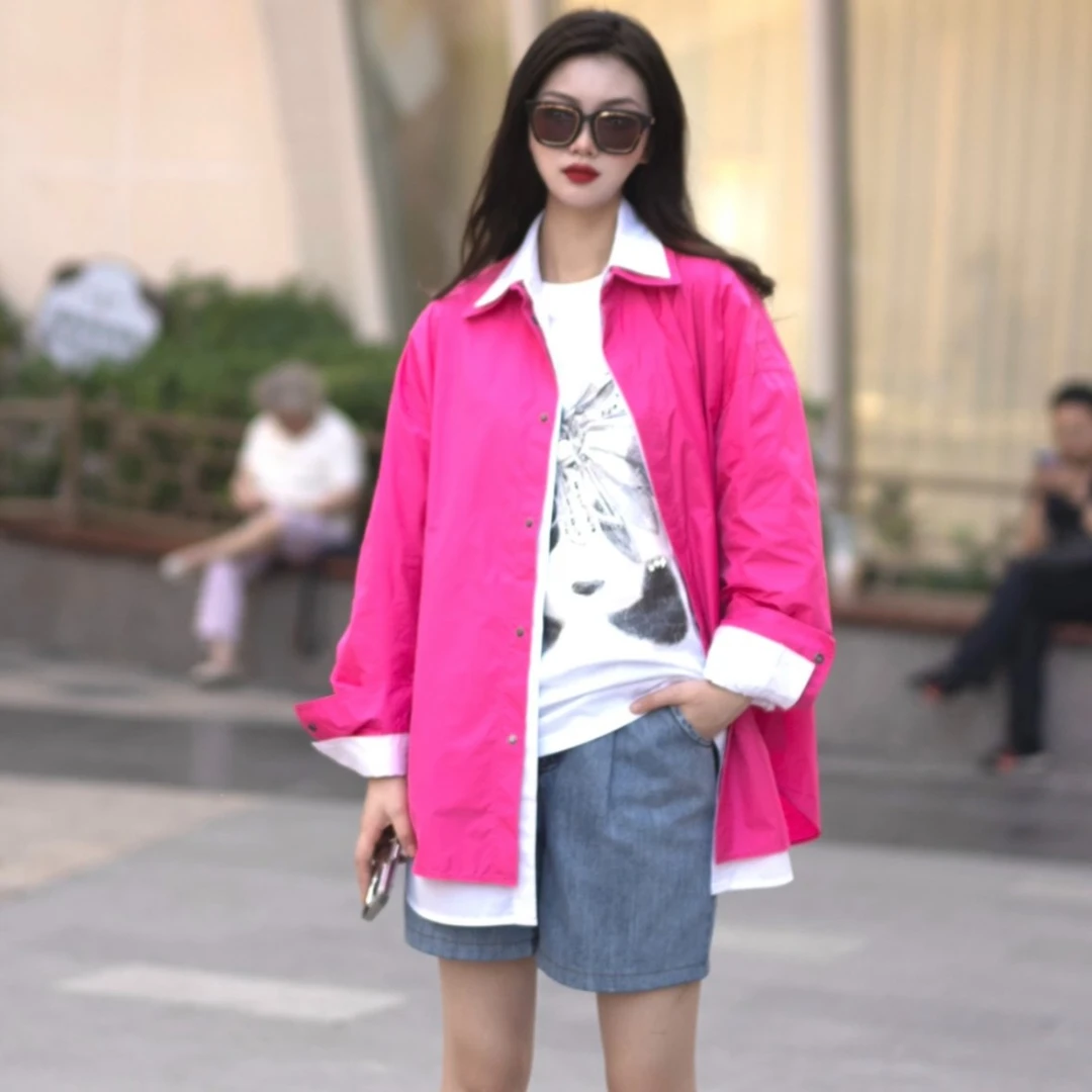 AMASS/阿玛施女款又韩又酷时尚户外宽松长袖休闲上衣外套 5400817