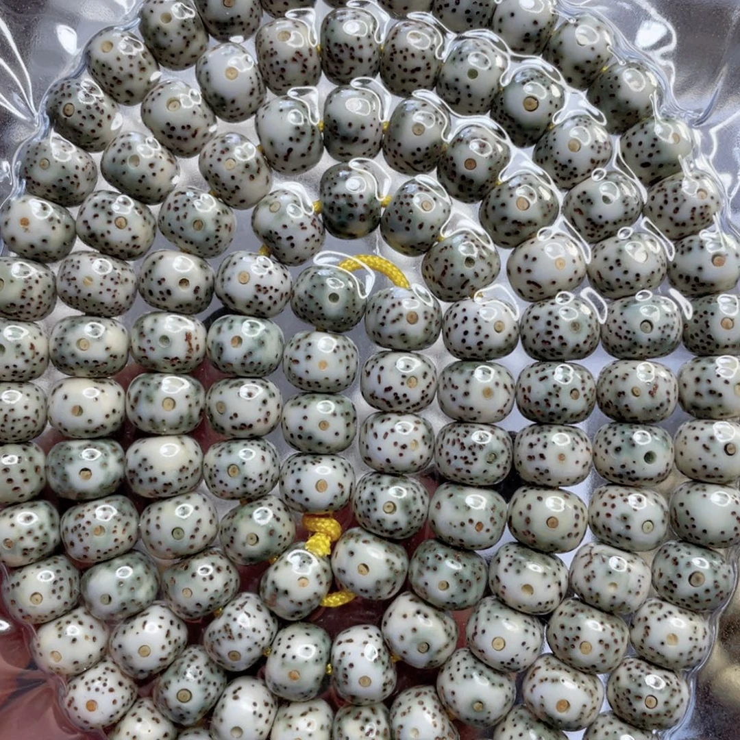 手串星月菩提石玉料青花藏式桶珠尺寸9