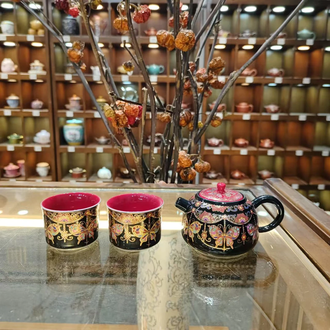 珐琅印记德钟壶一壶两杯小套装-2186