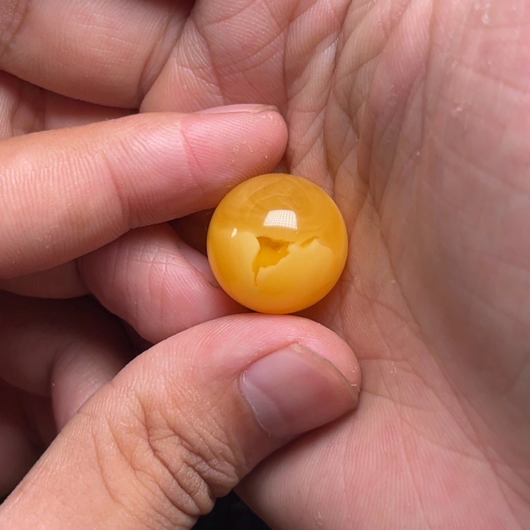琥珀未镶嵌裸石蜜蜡特色圆珠18.7