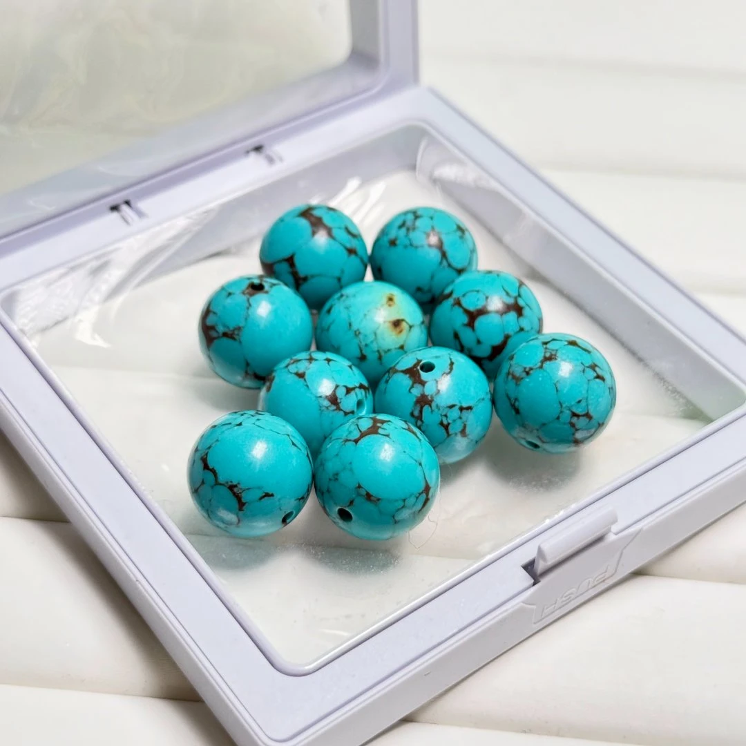 园珠卡16mm铁线老型珠文玩琉璃配饰手工散珠【手串拍14颗】