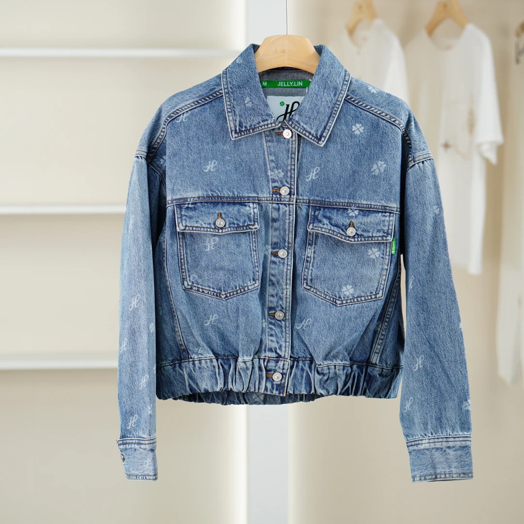 麦迪尚品【林Y】50928258 春秋时尚下摆收口牛仔短外套品牌女装