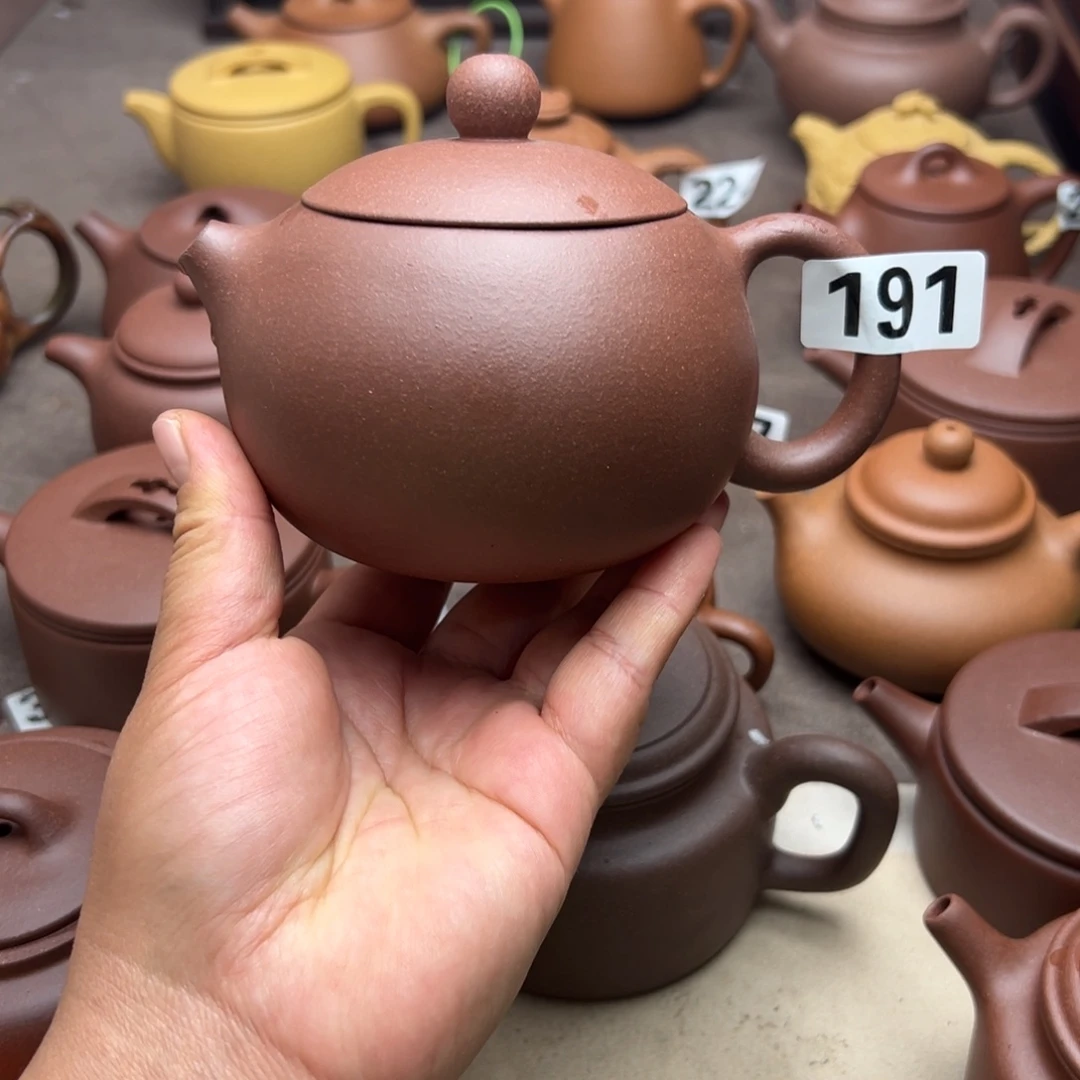 紫砂茶壶紫泥半手工380cc左右瑕疵