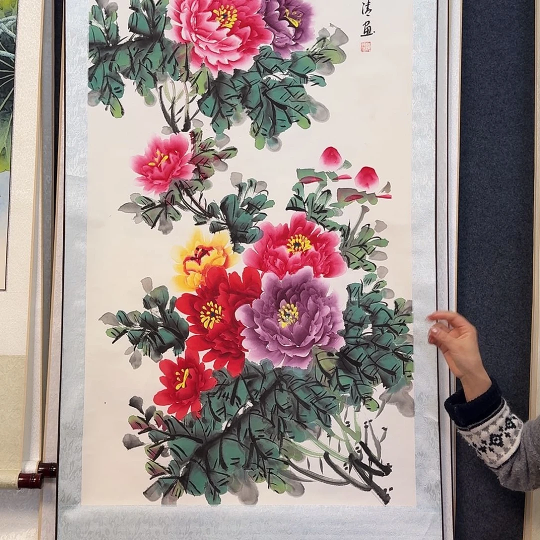 纯手绘国画作品好看四尺