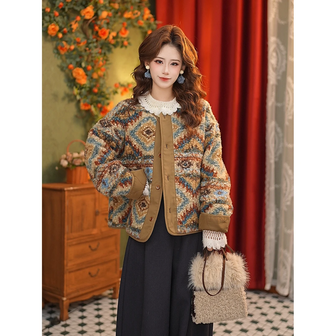 DaYuanSAD【浅挚】张嘉圆费尔岛夹克上衣女冬季加厚保暖棉服#G14864