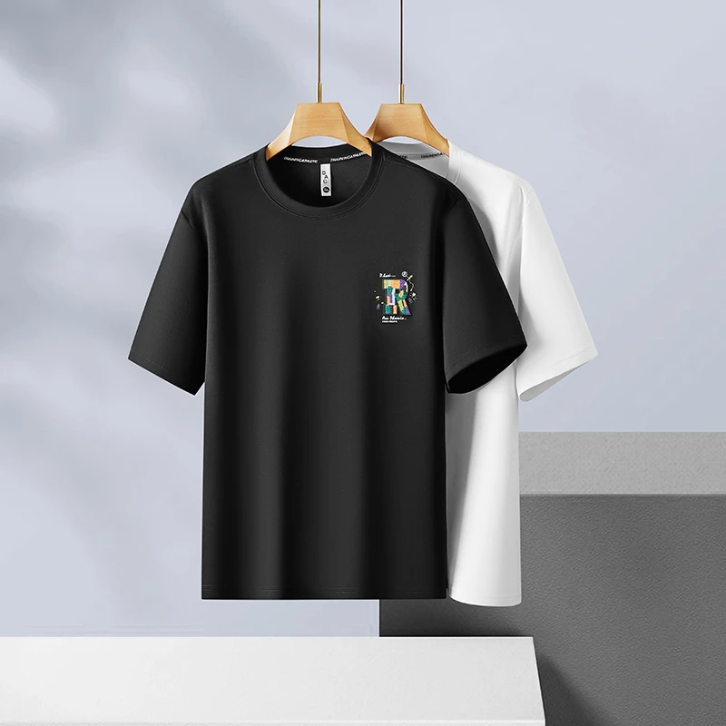 【老周大码】N-男士加大码圆领短袖宽松印花夏季舒适休闲t恤