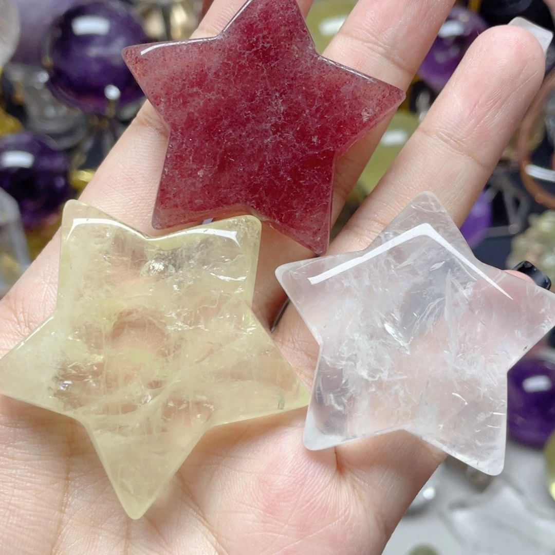 水晶珠宝半成品未镶嵌水晶星星三颗