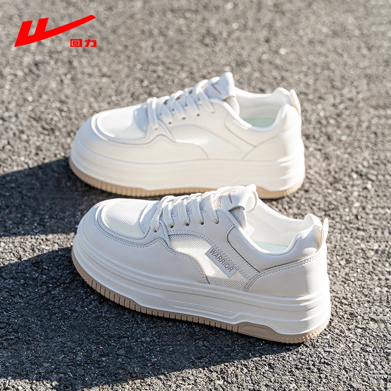 回力厚底小个子网面小白鞋2025新款爆款夏季透气女鞋增高休闲板鞋