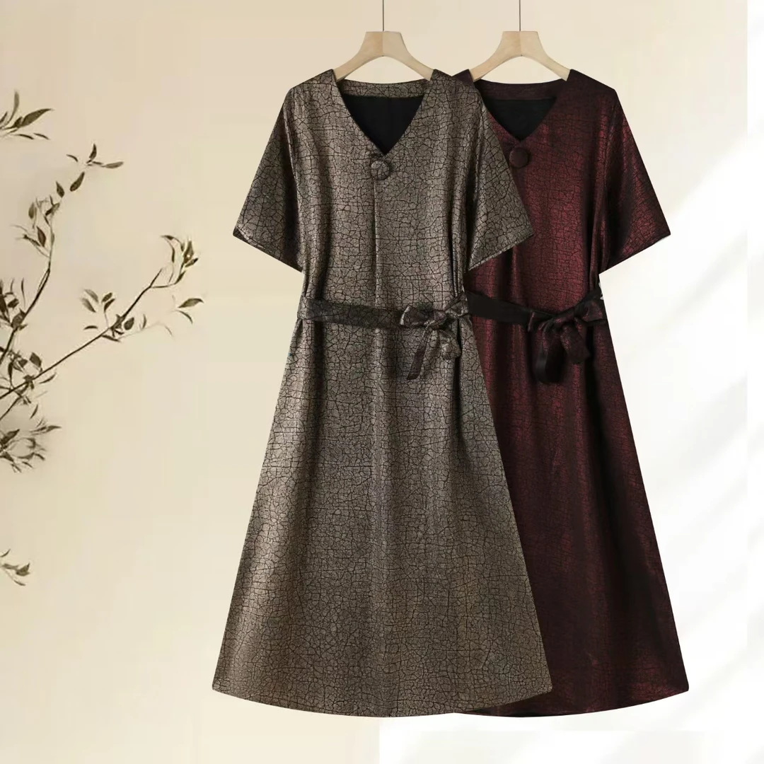 MB-星辰2优选-浮云朝露中式专柜龟裂气质连衣裙