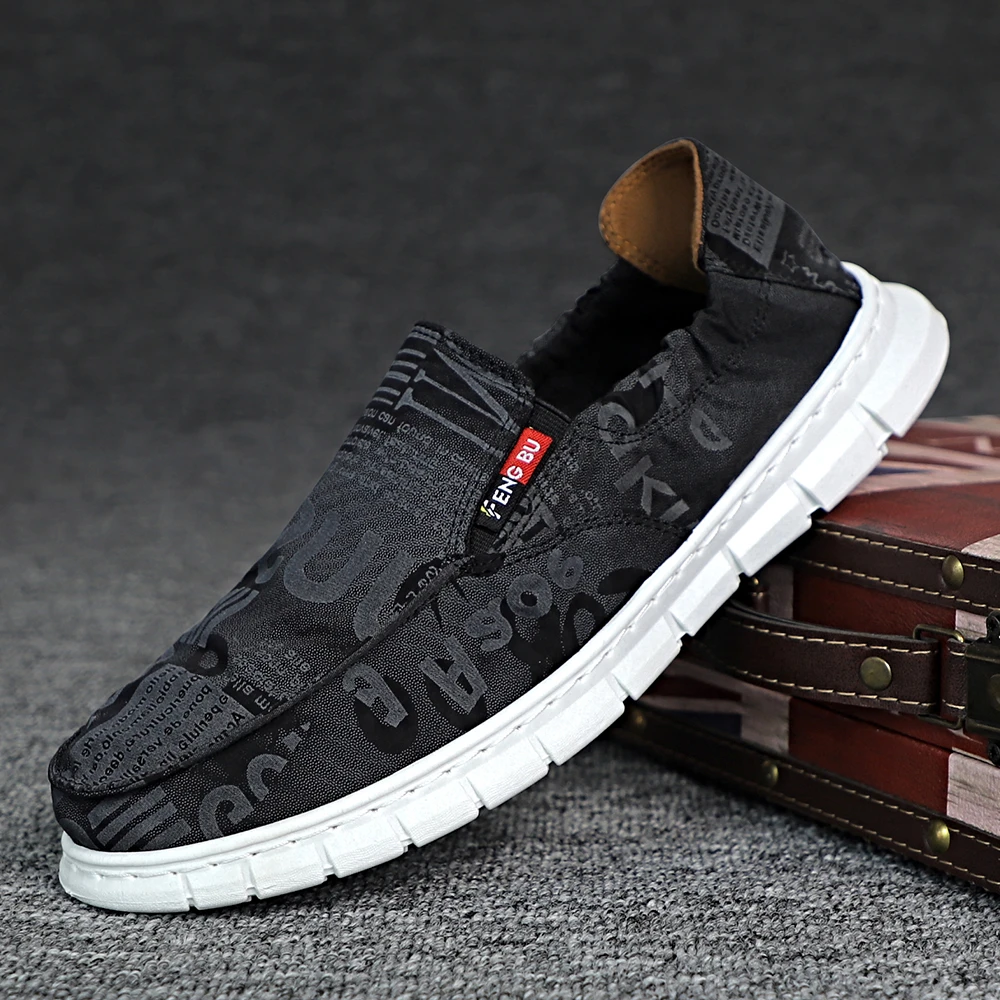 FB0032 男款冰丝布鞋 懒人一脚蹬 休闲板鞋 时尚休闲鞋 轻盈透气