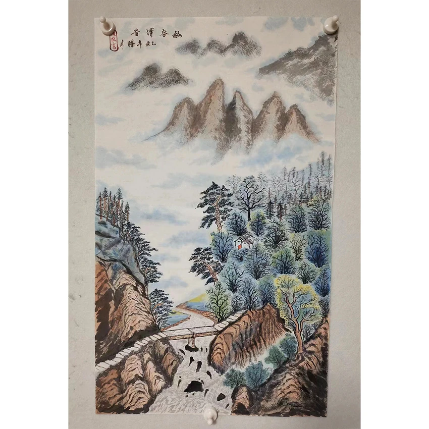 3035  纯手绘老字画《幽谷清音》中堂  尺寸 84×50