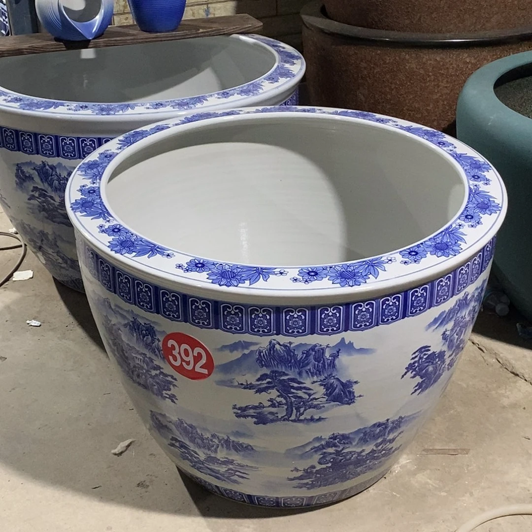 硕***果景德镇陶瓷鱼缸艺术