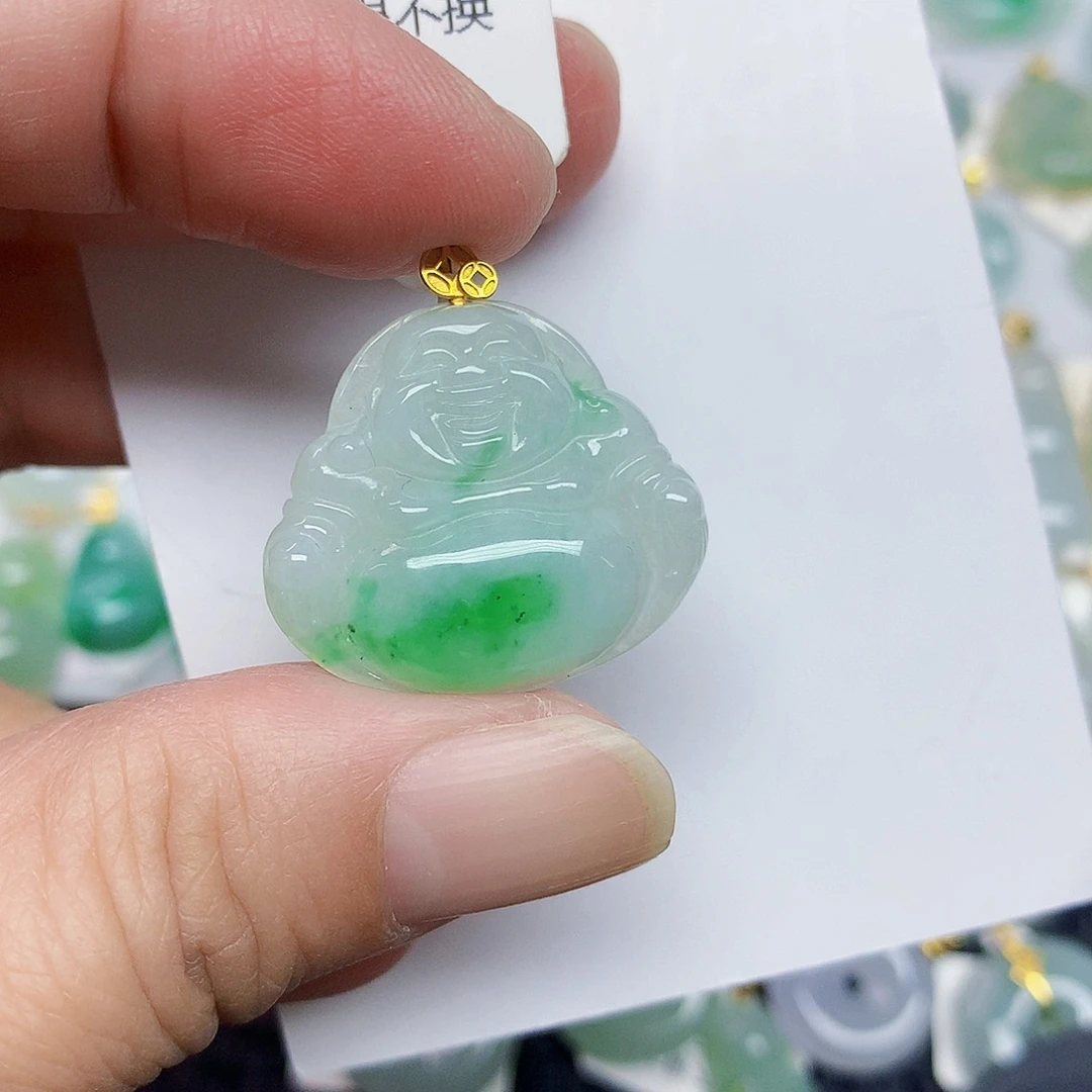 翡翠18K金镶嵌颈饰345677