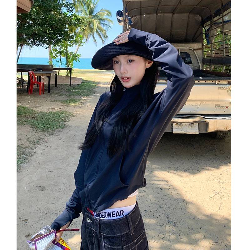 凉感立领抽绳防晒衣夏透气防晒服户外防紫外线UPF50+皮肤衣 WF126