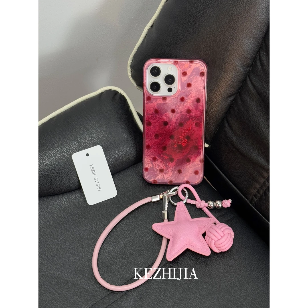 【壳之】可爱晕染爱心粉色波点适用苹果17/16/15/14/13promax手机壳