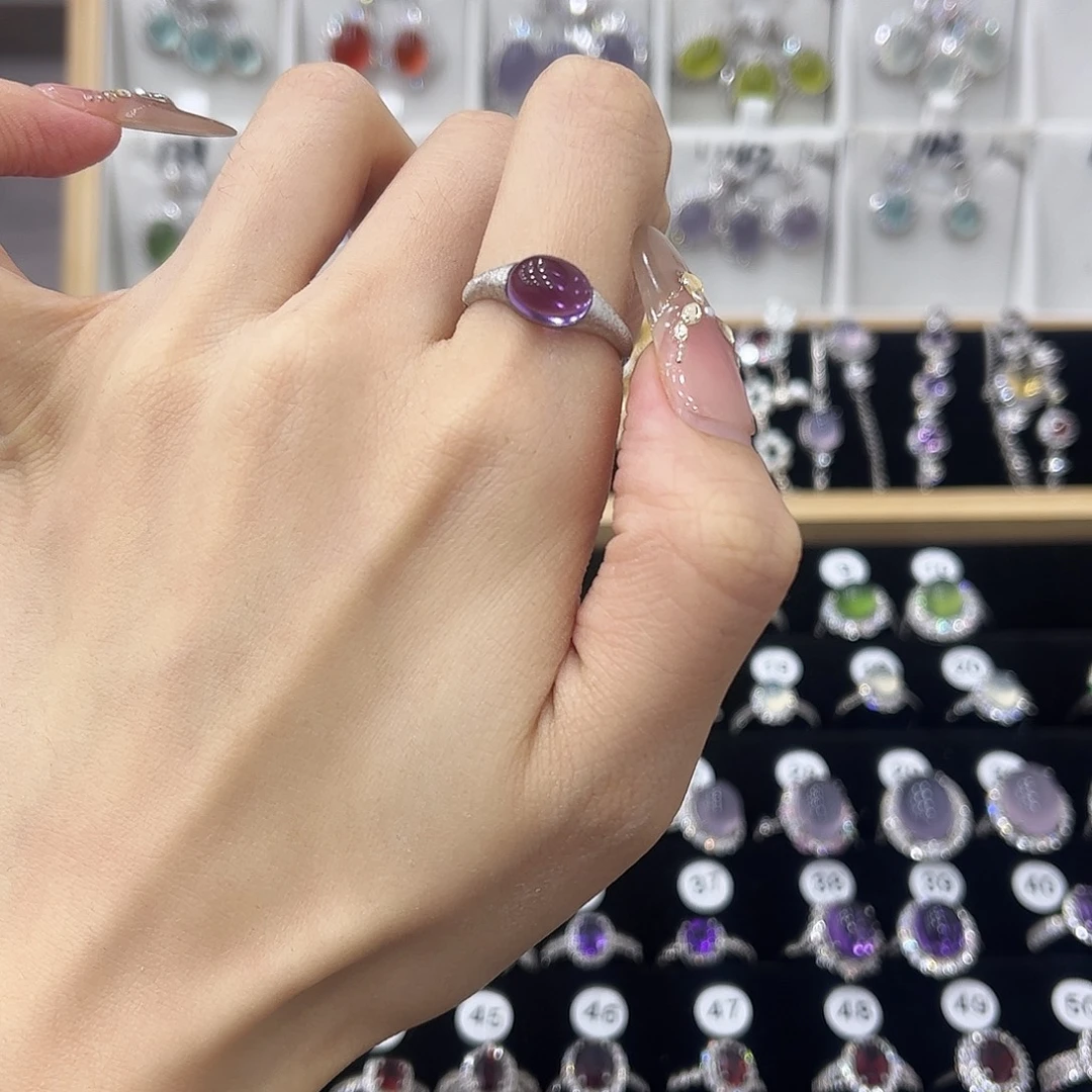 银S925镶嵌紫晶戒指