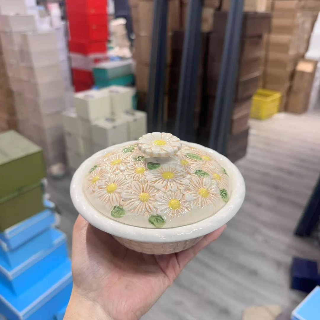 圆碟白菊带盖炖盅