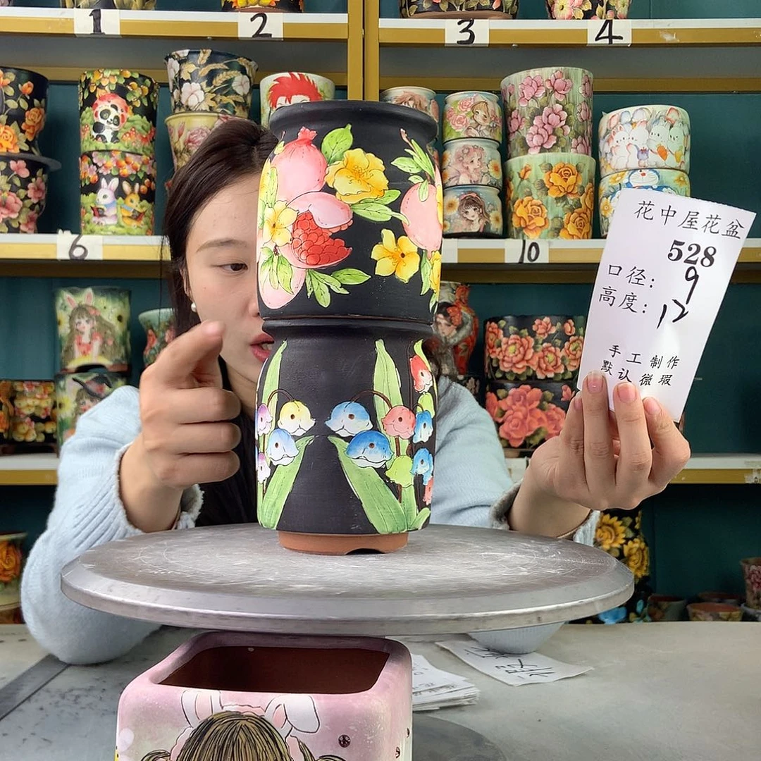 陶景德镇手工花盆528