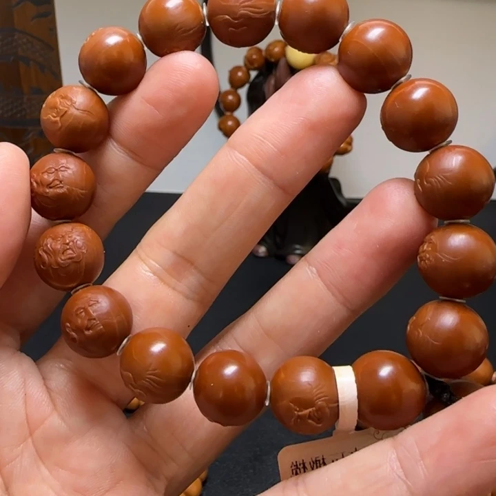 静***初橄榄核手串/手链十八罗汉1.3铁核
