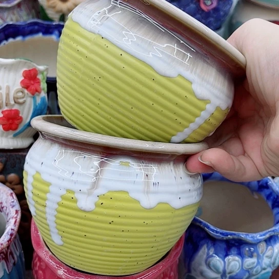 多肉绿植陶瓷花盆9.9包邮