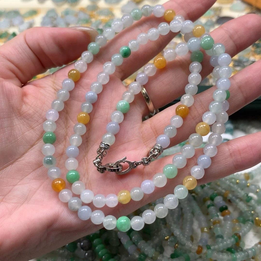 散珠翡翠婷圆珠长串