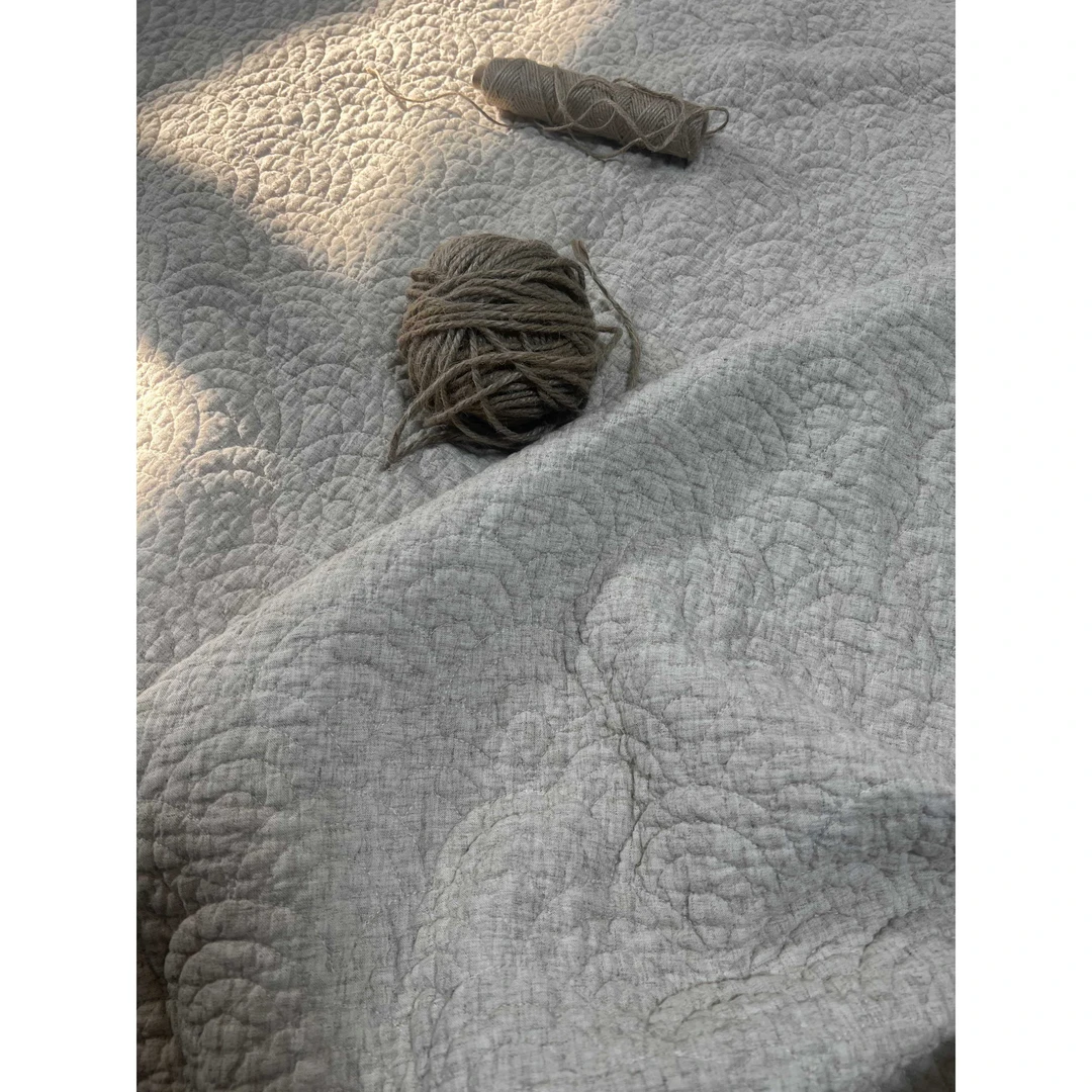 罗布麻<望山海>雨露天丝重工绗绣大床盖可铺可盖软厚糯