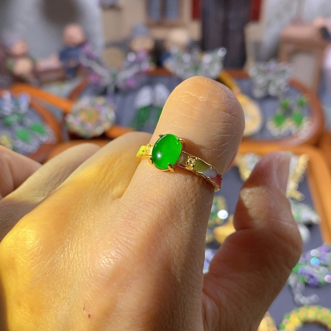 吊坠(不含链)银S925镶嵌翡翠