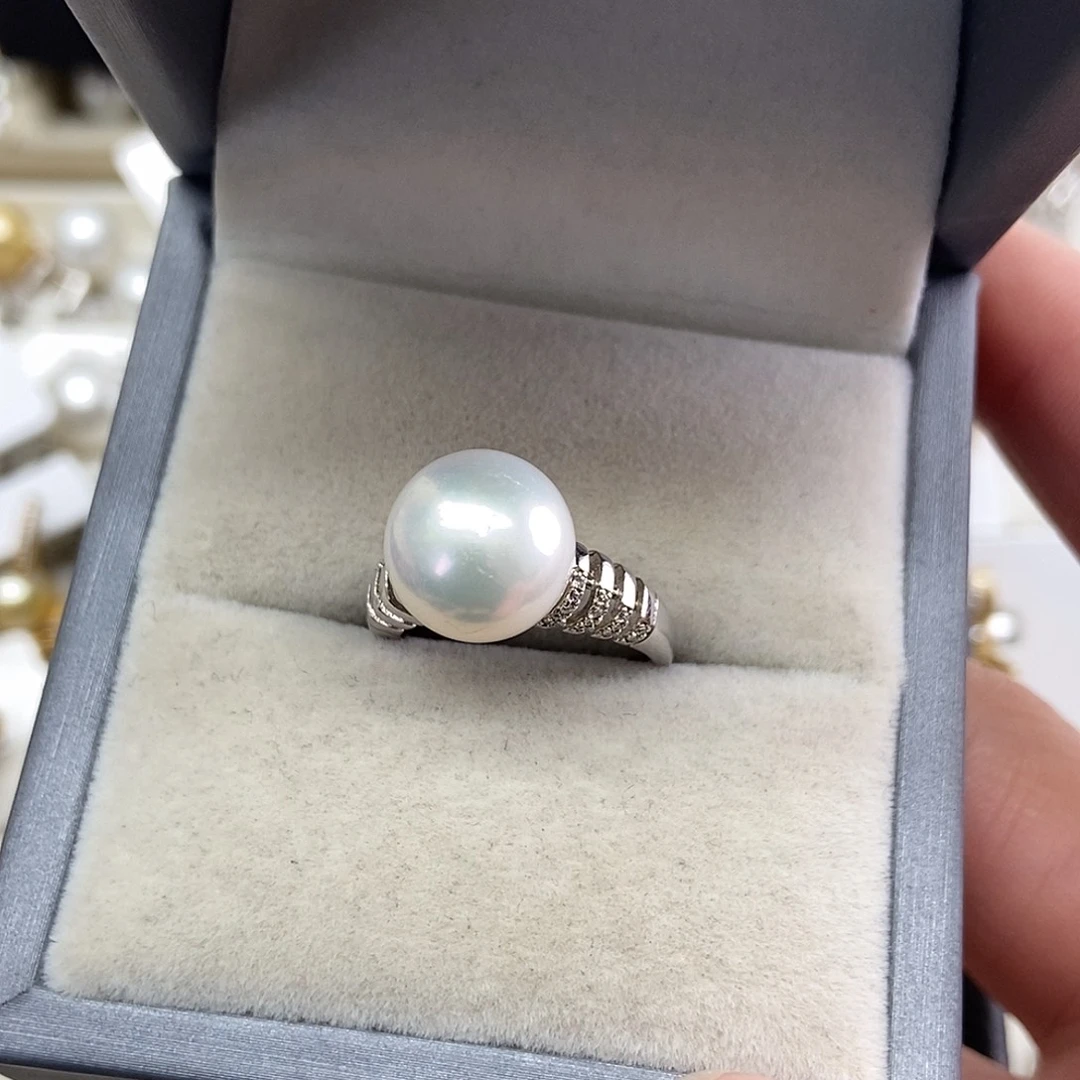 银S925镶嵌淡水珍珠戒指