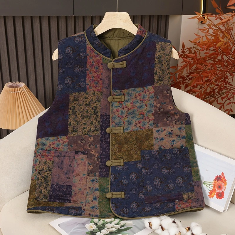 立领马甲100%纯棉新疆长绒爆款棉马甲冬斜纹棉纯棉棉花马夹女坎肩