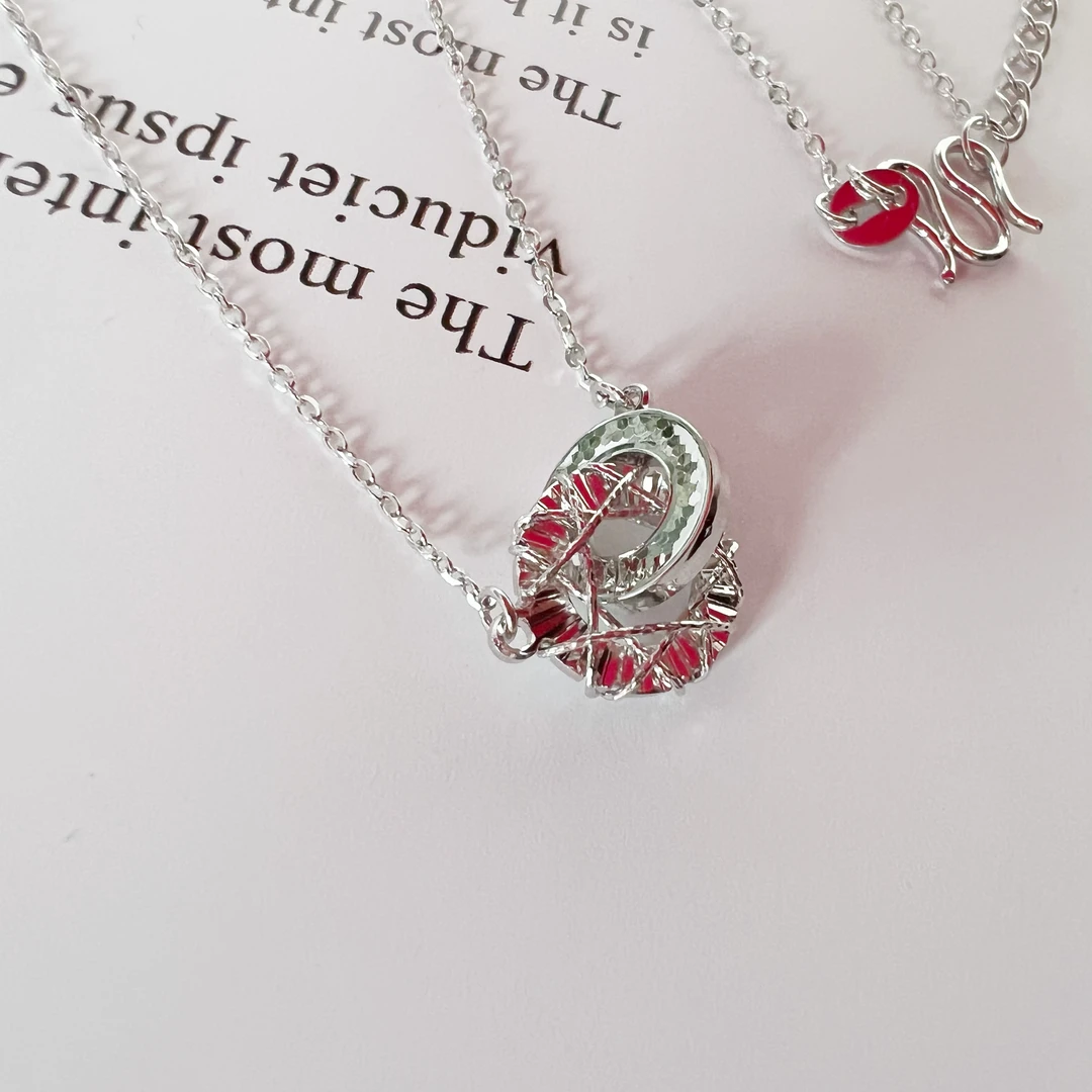 坠链均925银 精工时尚百搭电白双环编织爆闪龙鳞高级感银项链